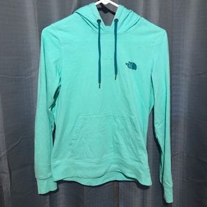 teal North Face hoodie